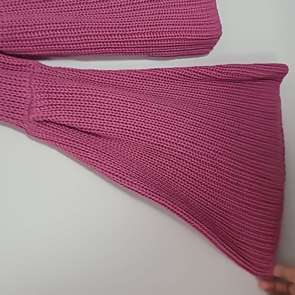 Free People cotton bell sleeve crop sweater Mauve Sz XS Boho Inde Hippie - Picture 7 of 10